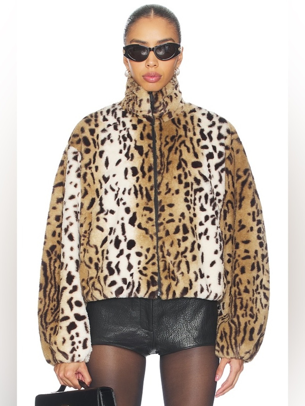 Amanda Uprichard × REVOLVE Como Bomber Jacket in Brown Multi Size Small - Picture 3 of 5